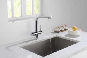 Bateria czterodrożna Blue Water Crystal chrom