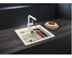 Zlewozmywak BLANCO ETAGON 6 Ceramika PuraPlus biały połysk, korek auto., InFino, szyny 525156