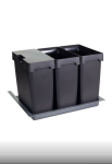 PEKA 09.4360.KPL OEKO - ZESTAW POJEMNIKÓW 600/ wys. 375/ 3x17 z 1 pokrywką/ antracyt
