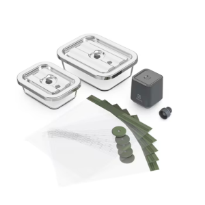 Electrolux EVFKA1 - Zestaw All-in-One do pakowania próżniowego, 2 pojemniki, 1 worek i pompka